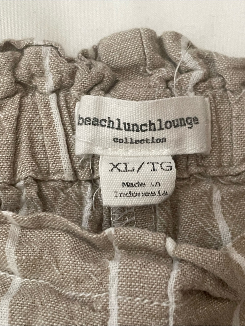 Beachlunchlounge Linen Blend Pinstripe Drawstring Pants XL Coastal Boho Casual - Picture 3 of 11